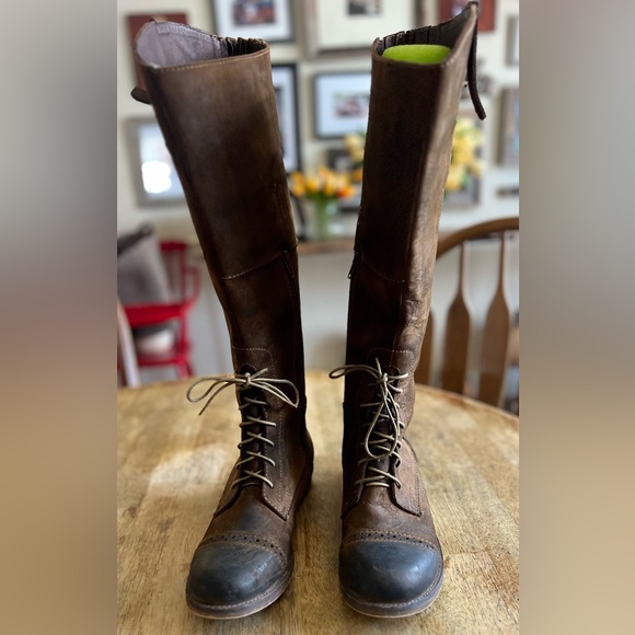 Jeffrey Campbell Ride’m Tall Leather Knee-High Boots Laces - Picture 2 of 15